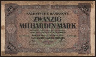 Sächsische Bank zu Dresden, 20.000.000.000 Mark, 1923