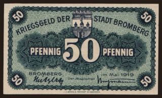 Bromberg (Bydgoscz), 50 Pfennig, 1919