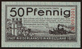 Niederlahnstein, 50 Pfennig, 1917