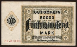 Hamborn/ August Thyssen Hütte, 50.000 Mark, 1923