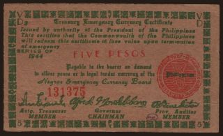Negros, 5 pesos, 1944