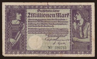 München-Gladbach/ Handelskammer, 2.000.000 mark, 1923
