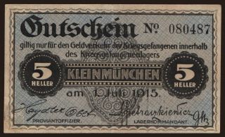 Kleinmünchen, 5 Heller, 1915