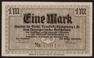 Königsberg in Franken/ Stadt, 1 Mark, 1918