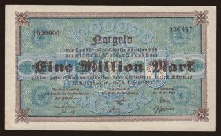 Recklinghausen/ Landkreis und Stadt, 1.000.000 Mark, 1923