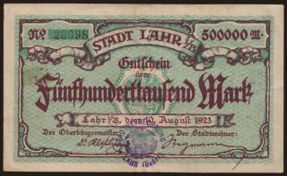 Lahr/ Stadt, 500.000 Mark, 1923