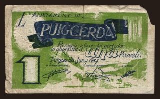 Puigcerda, 1 pesseta, 1937