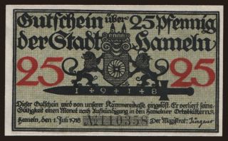 Hameln, 25 Pfennig, 1918