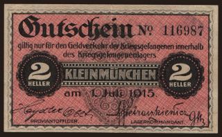Kleinmünchen, 2 Heller, 1915