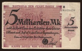 Essen/ Stadt, 5.000.000.000 Mark, 1923