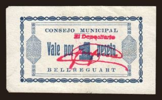 Bellreguart, 1 peseta, 1937