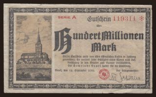 Beuel/ Stadt, 100.000.000 Mark, 1923
