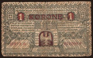 Krakow, 1 korona, 1919