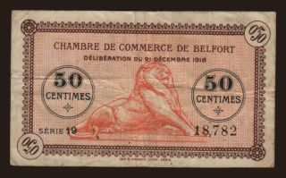 Belfort, 50 centimes, 1918