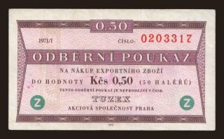 Tuzex, 0.50 korun, 1971, Z