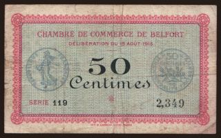 Belfort, 50 centimes, 1915