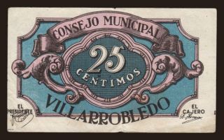 Villarrobledo, 25 centimos, 1937