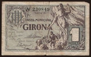 Girona, 1 pesseta, 1937