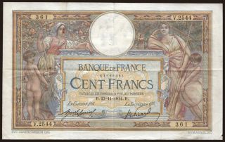 100 francs, 1914