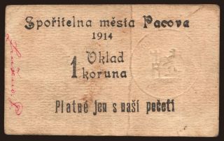 Pacov, 1 koruna, 1914