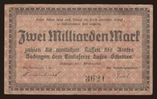 Sodingen/ Amt, 2.000.000.000 Mark, 1923
