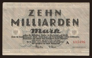 Dortmund/ Magistrat der Stadt, 10.000.000.000 Mark, 1923