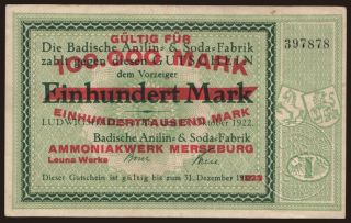 Merseburg/ Leuna Werke, 100.000 Mark, 1923