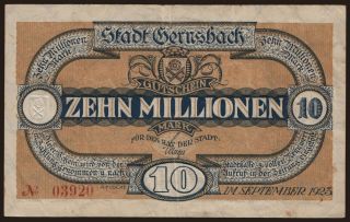 Gernsbach/ Stadt, 10.000.000 Mark, 1923