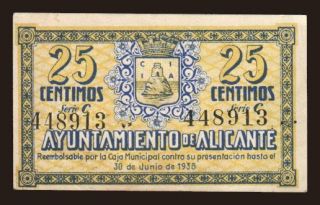 Alicante, 25 centimos, 1937