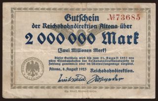 Altona, 2.000.000 Mark, 1923