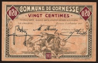 Cornesse, 20 centimes, 1915