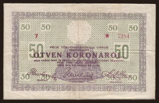 Pécs, 50 korona, 1919