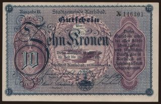 Karlsbad, 10 Kronen, 1918