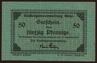 Ettal/ Klostergutsverwaltung, 50 Pfennig, 1919