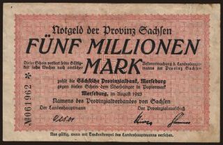 Merseburg/ Sächsische Provinzialbank, 5.000.000 Mark, 1923