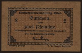 Ettal/ Klostergutsverwaltung, 2 Pfennig, 1919