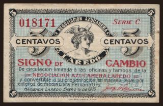 Azucarera Laredo, 5 centavos, 1918