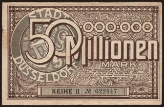 Düsseldorf/ Stadt, 50.000.000 Mark, 1923