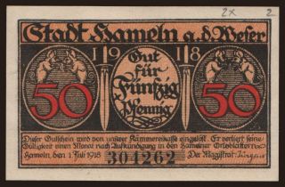 Hameln, 50 Pfennig, 1918