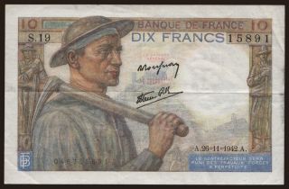 10 francs, 1942