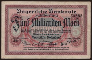 Bayerische Notenbank, 5.000.000.000 Mark, 1923