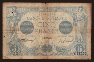 5 francs, 1916