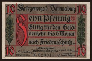 Hammelburg, 10 Pfennig, 1918