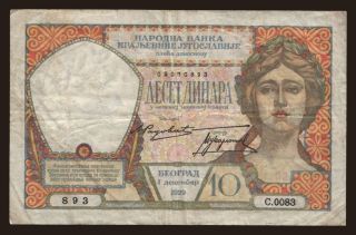 10 dinara, 1929