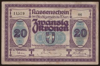 Wien, 20 Kronen, 1918
