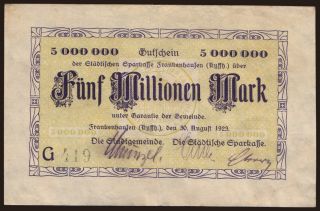 Frankenhausen/ Stadt und Städtische Sparkasse, 5.000.000 Mark, 1923