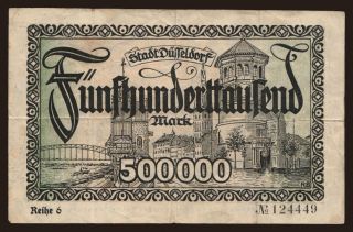 Düsseldorf/ Stadt, 500.000 Mark, 1923