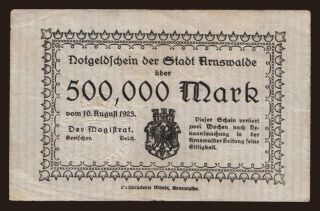Arnswalde/ Stadt, 500.000 Mark, 1923