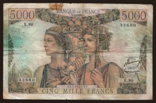 5000 francs, 1952