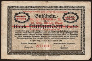 Augsburg/ Stadt, 1.000.000 Mark, 1923